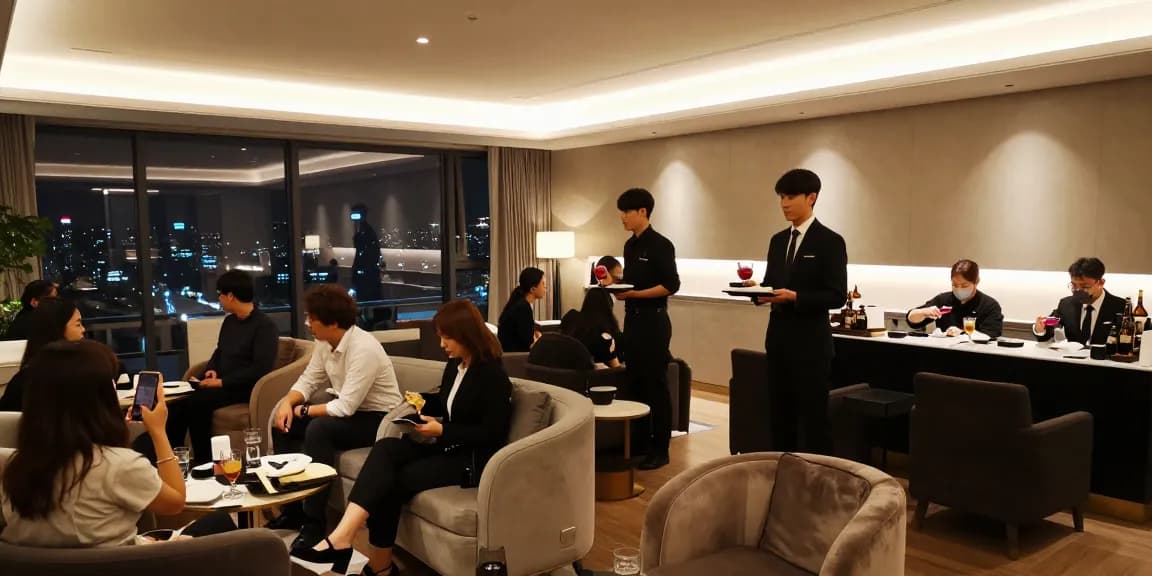 강남구구단에서 고급스러운 서비스와 분위기를 즐기는 모습