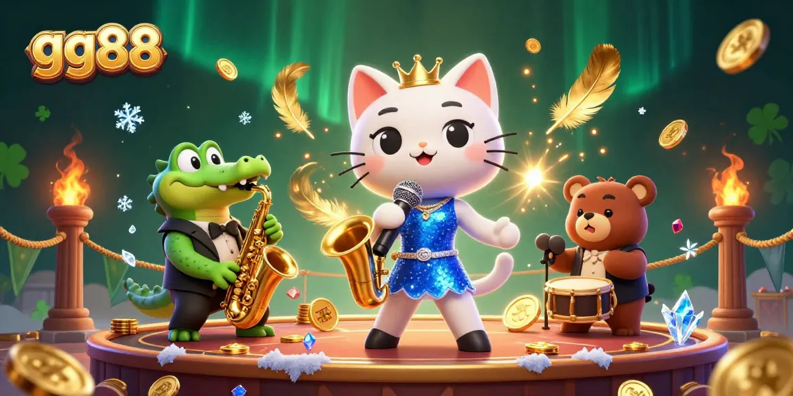 Engage with gg88's vibrant cartoon casino scene featuring animated characters and exciting game elements.