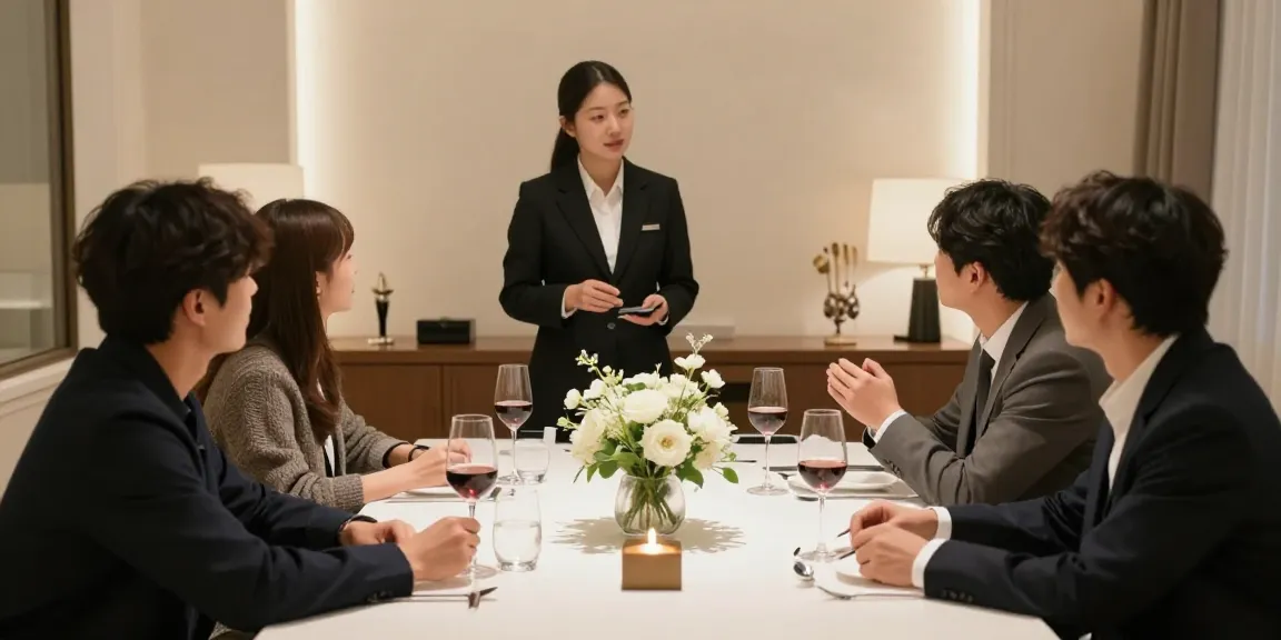 강남구구단 프라이빗 룸에서 친구들과 함께 음료를 즐기는 모습, 고급스러운 분위기.