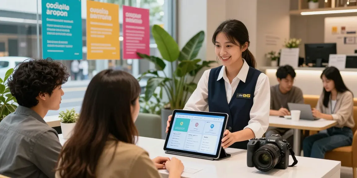 Engaging op사이트 environment showcasing informative services and vibrant customer interactions.