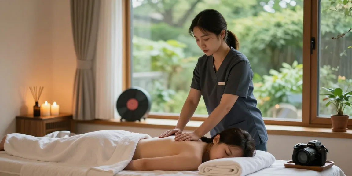 Expert therapist providing 양주출장마사지 service in a tranquil spa environment with soothing elements.