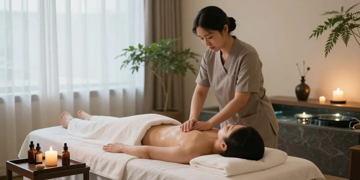 Experience a calming 성북구출장마사지 in a tranquil spa setting with soothing ambiance.