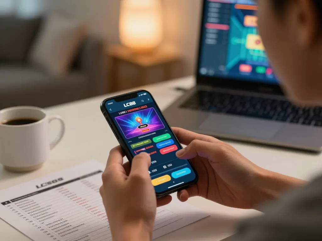 Engaging in LC88 life activities while using a smartphone for online gaming, showcasing the immersive experience.