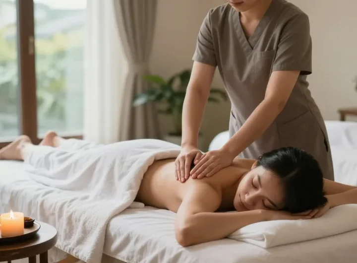 수원마사지에서 편안한 마사지를 받는 고객과 전문 관리사의 모습